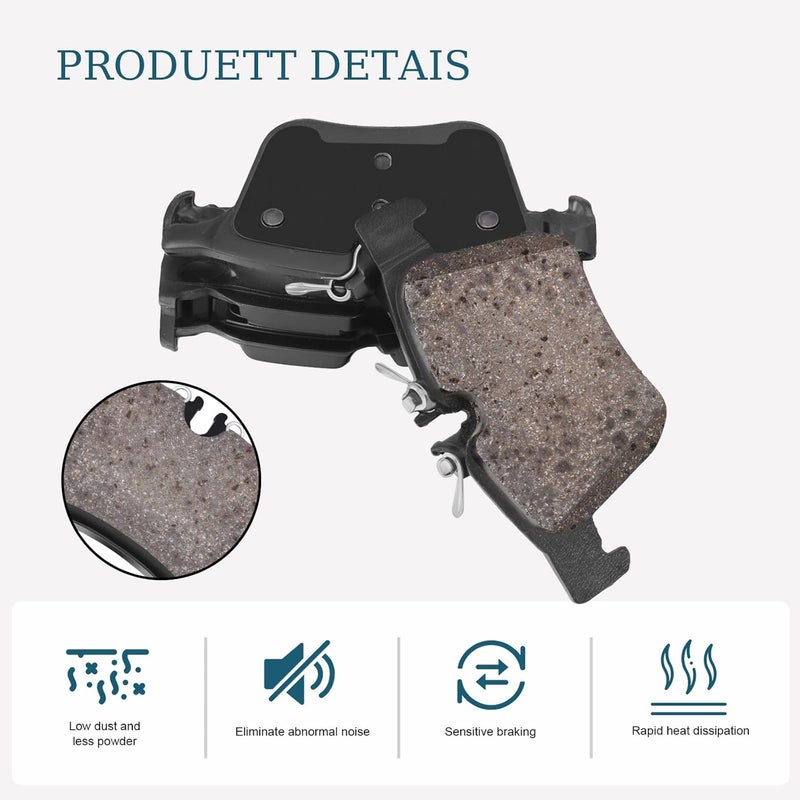 SUPLABEL Rear Brake Pads HZ1795 Replacement for Mercedes-Benz C300 C300e C400 C200 Ceramic Brake Pads - Image 3
